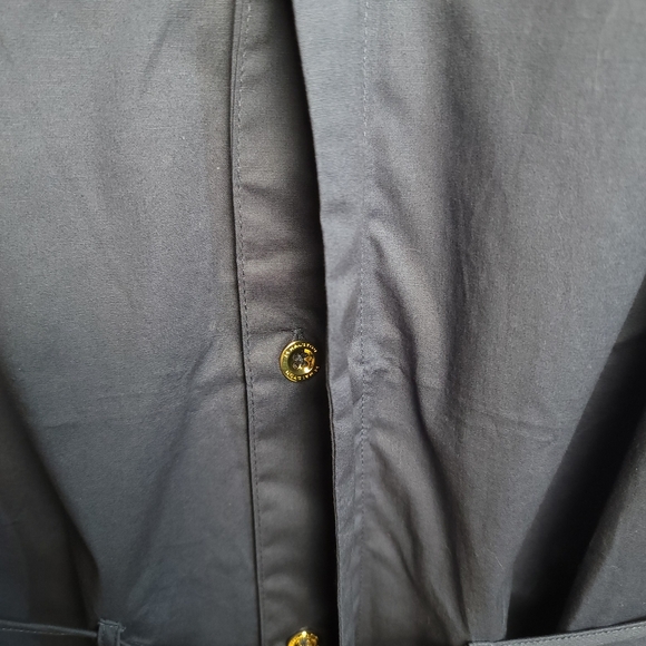 H by Halston NWT Classic Navy Linen Button Up Belted Knee Length Dress - MEDIUM - Picture 10 of 12